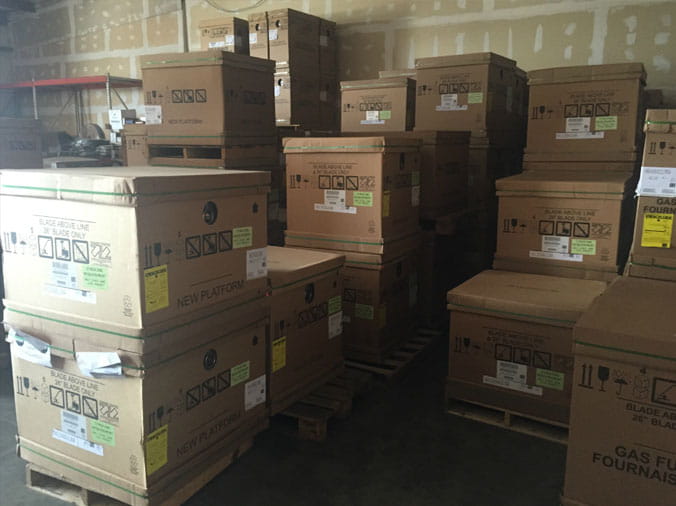 Boxes of plumbign suplies at Dahl Greeley CO